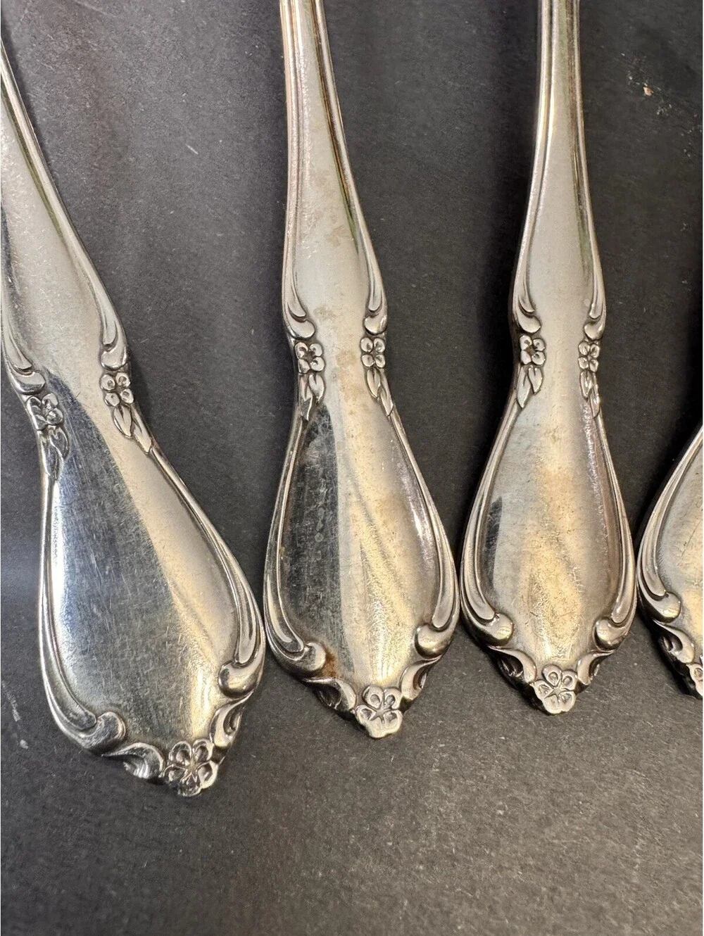 CHATEAU Oneidacraft Deluxe Stainless Steel 3 roses  7 Teaspoons set 6